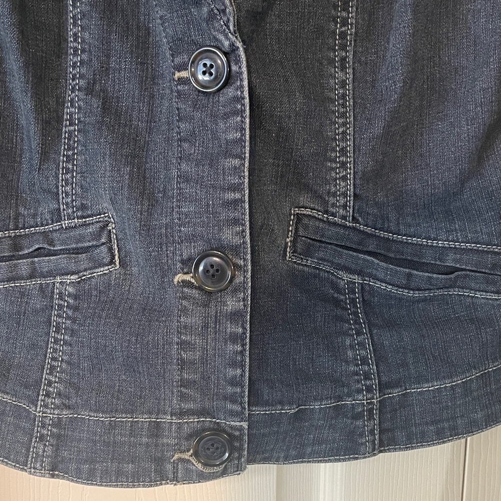 CAbi Dark Blue Denim Jacket women’s size medium - Picture 2 of 5